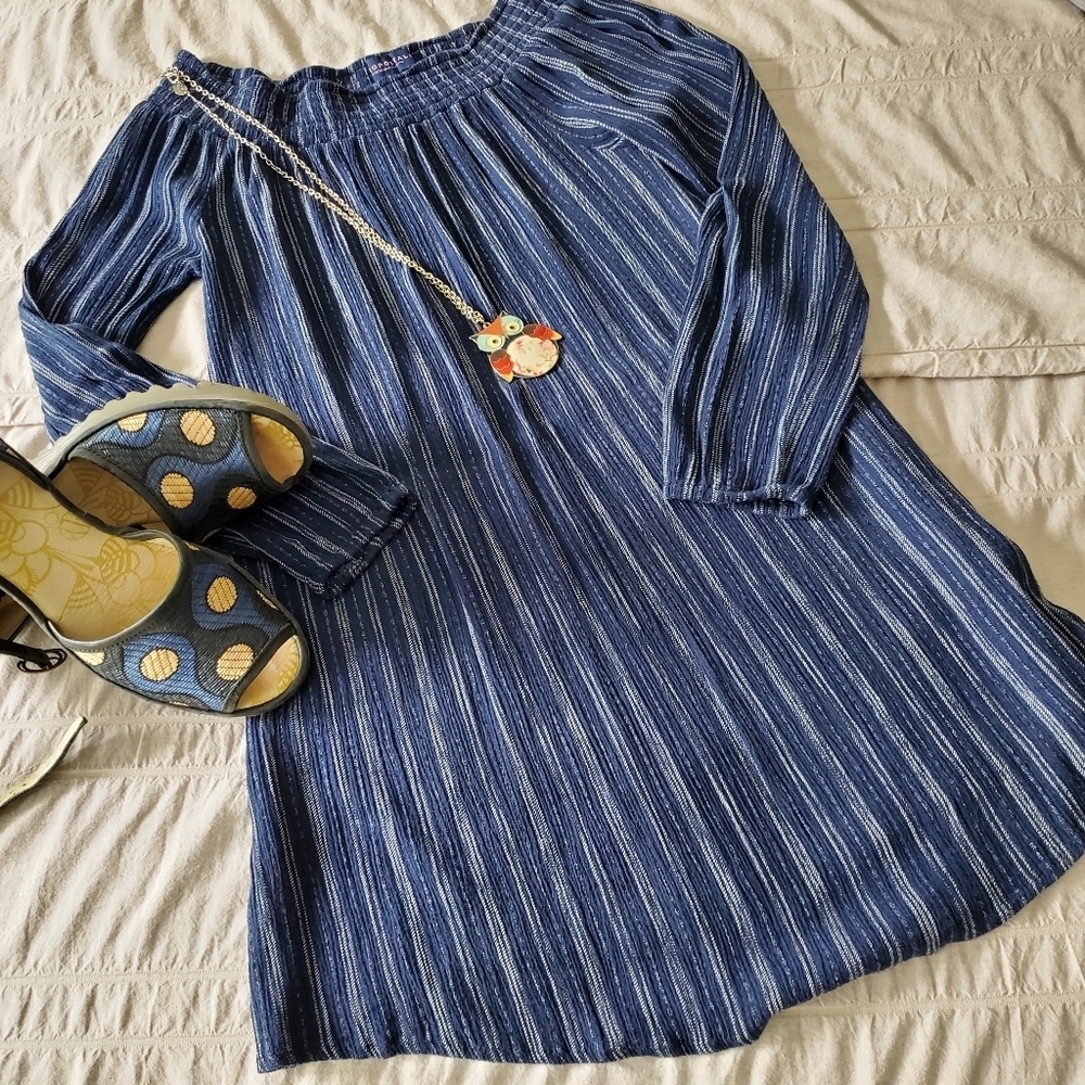 Aeropostale Off The Shoulders Navy Dress
